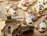   1 pc Cute Guitar Bear Small Animal Metal Mould Cookie Cutter Biscuit Topper Decoration Mold Stainless Steel