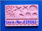 Beautiful 20*13*1cm Emboss Coral Shell-fish Mussel Starfish Sea Star Cake Decoration Silicone Fondant Mold Sugar Paste Mould
