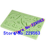Beautiful Christmas 20*13*1cm Emboss Plum Blossom Tree Branch Twig Cake Decoration Silicone Fondant Mold Sugar Paste Mould