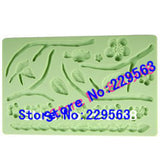 Beautiful Christmas 20*13*1cm Emboss Plum Blossom Tree Branch Twig Cake Decoration Silicone Fondant Mold Sugar Paste Mould
