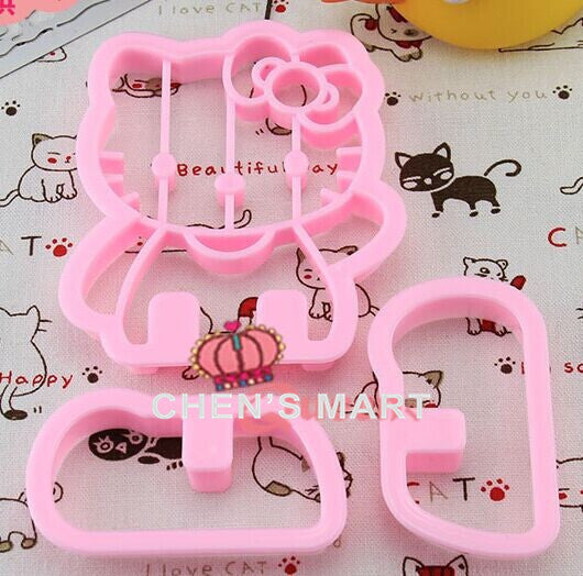 Christmas 1 set Cute Hello Kitty 3D Cookie Cutter Fondant Mold Cake Decoration Emboss Pastry Tool DIY Mould