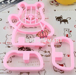 Christmas 1 set Cute Winnie the Pooh 3D Cookie Cutter Fondant Mold Cake Decoration Emboss Pastry Tool DIY Mould