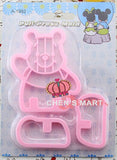Christmas 1 set Cute Winnie the Pooh 3D Cookie Cutter Fondant Mold Cake Decoration Emboss Pastry Tool DIY Mould