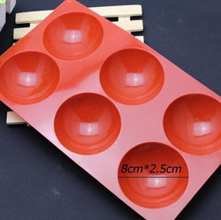 Depth 2.5cm Jelly 1 pc 8cm Half Ball Hemisphere Silicone Mould Cake Fondant Sugarcraft Topper Mold Chocolate Round Muffin