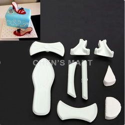 Fashion Tools Valentine 9pc/set Lady Woman High Heel Shoe Cookie Cutter Press Mold Fondant Cake Decoration Cake Mould Useful