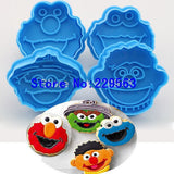 Halloween Mold 1 Set Children Muppet Cookie Cutter Plunger Biscuit Cookie Cake Fondant Elmo Ernie Monster Cake Decorating