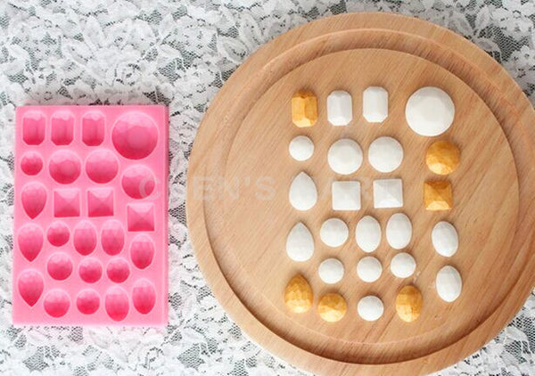  1 pc Children's Day Gemstone Jewelry Diamond Silicone Fondant 3D Mould DIY Topper Cake Decorating Sugarcraft Mold