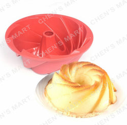  Children's Day 1 pc Large 24cm Bundt Swirl Cake Pan Silicone Baking Mould Chocolate Fondant Sugarcraft Kitchen Mold