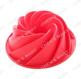  Children's Day 1 pc Large 24cm Bundt Swirl Cake Pan Silicone Baking Mould Chocolate Fondant Sugarcraft Kitchen Mold