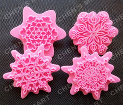  Children's Day 1 set Sun Snowflake Flower Shape Fondant Mould Embossing Stamps Veined Pastry Cake Tools Mold Cupcake