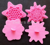  Children's Day 1 set Sun Snowflake Flower Shape Fondant Mould Embossing Stamps Veined Pastry Cake Tools Mold Cupcake