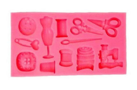  1 pc Scissors Trash Can Button Mold DIY Silicone Mould Cake Decoration Sugar Mold Baking Tools Chocolate Mould