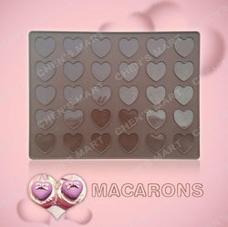 Sweet Heart 1 pc New Style Valentine Love heart Macaroon Mat Cake Decorating Fondant Silicone Mould Macaron Baking Mold